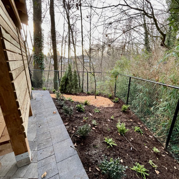 AFTER - Planted area behind the hexagon looking South