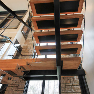 Project #98 | Modern Mono-beam Staircase with Glass Railing