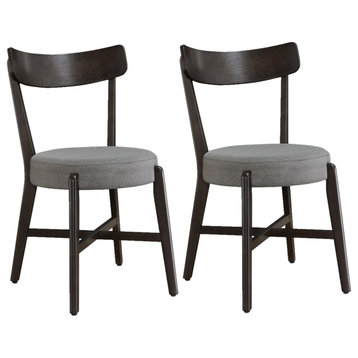 Hopper Set of 2 Dining Chairs, Coffee Bean Brown