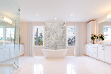 Example of a transitional bathroom design in Miami