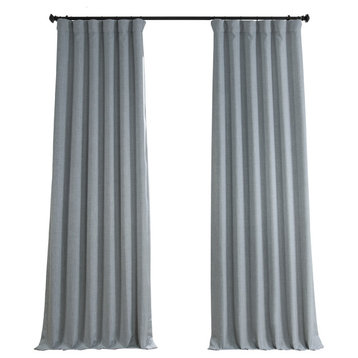 Faux Linen Darkening Curtain Single Panel, Heather Gray, 50"x84"