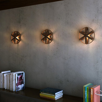 Reel 1-Light Rustic Bronze Wall Sconces in Bedroom