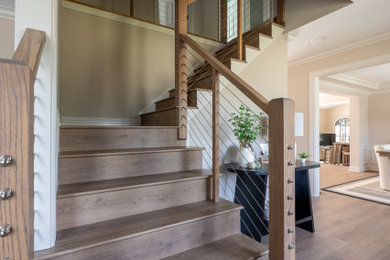 Transitional staircase photo in Cleveland