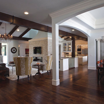 Large Living Room with Wood Beams