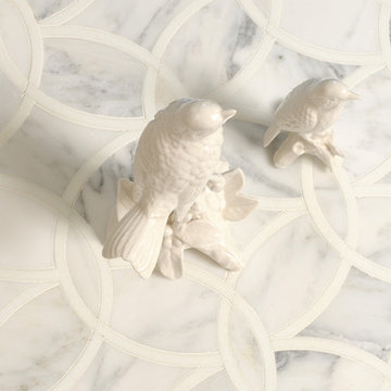 Thassos White Marble Waterjet Mosaic and Floor Tiles