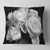 Bunch of Roses Black and White Floral Throw Pillow, 18"x18"