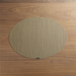 Chilewich - Chilewich ® Mini Basketweave New Gold Oval Vinyl Placemat - Placemats