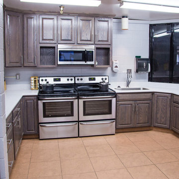 Firehouse Kitchen with Driftwood-Stained Oak