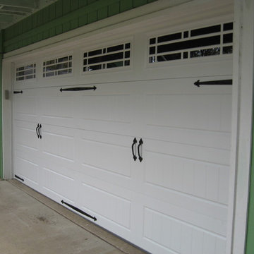 Carriage House Overhead Garage Door on Eclectic Austin Home