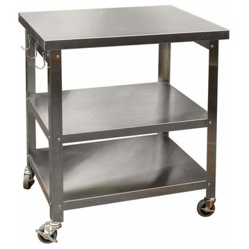 27" Cocina Kitchen Cart With Stainless Steel Top