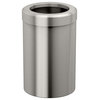 Round Modern Wastebasket, Satin Nickel