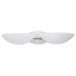 Besa Lighting - Besa Lighting 2WM-231807-LED-SN Jamie - 24.63" 10W 2 LED Bath Vanity - Enclosed quarter-sphere Jamie is handcrafted Opal glass. Canopy plate is simple, contemporary oval. Orient upward or downward. Our Opal glass is a soft white cased glass that can suit any classic or modern decor. Opal has a very tranquil glow that is pleasing in appearance. The smooth satin finish on the clear outer layer is a result of an extensive etching process. This blown glass is handcrafted by a skilled artisan, utilizing century-old techniques passed down from generation to generation. The vanity fixture is equipped with plated steel square lamp holders mounted to linear rectangular tubing, and a low profile oval canopy cover. These stylish and functional luminaries are offered in a beautiful Chrome finish.  Mounting Direction: Horizontal  Shade Included: TRUE  Dimable: TRUE  Color Temperature:   Lumens: 450  CRI: +  Rated Life: 25000 HoursJamie 24.63" 10W 2 LED Bath Vanity Chrome Opal Matte GlassUL: Suitable for damp locations, *Energy Star Qualified: n/a  *ADA Certified: n/a  *Number of Lights: Lamp: 2-*Wattage:5w LED bulb(s) *Bulb Included:Yes *Bulb Type:LED *Finish Type:Chrome