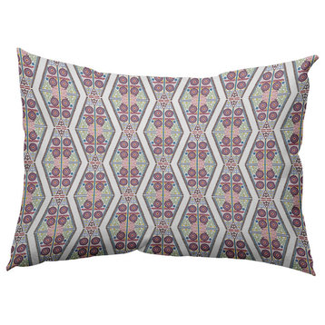 Detailed Geo Decorative Throw Pillow, Muted Purple, 14"x20"