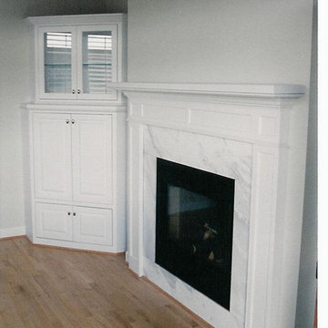 Rosedale White Custom Mantel and Matching TV Cabineteplace Mantals
