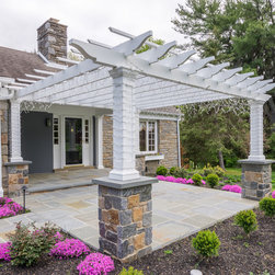 Composite Pergola on Natural Stone Masonry Piers - Pergolas