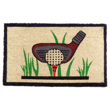 Imports Decor Coir And Pvc Golf Door Mat With Multicolor Finish 541PVC
