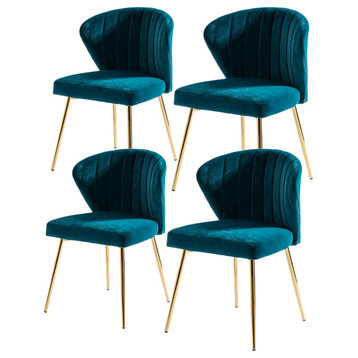 Milia Dining Chair Set of 4, Teal