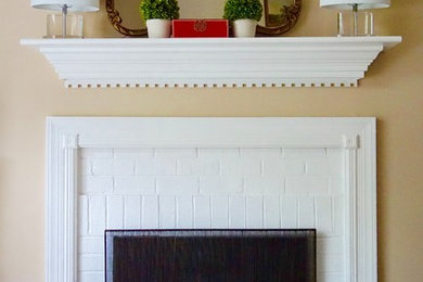 Living room - traditional living room idea in Richmond with beige walls