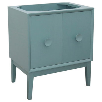 30" Single Vanity, Aqua Blue Finish - Cabinet Only
