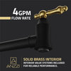 24" Wall Mounted Pot Filler With Dual Swivel, Matte Black and Brushed Gold