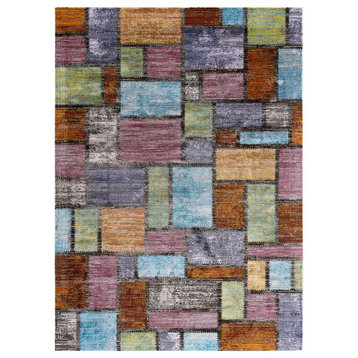 Multicolored Success Nyssa Abstract Geometric Mosaic 5x8 Area Rug