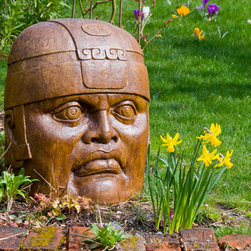Olmec Face - Garden Statues And Yard Art