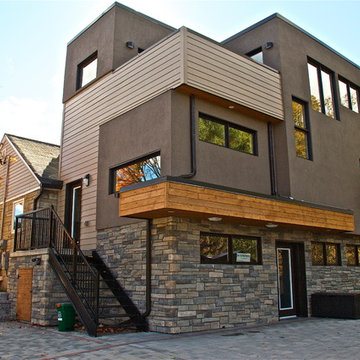Stucco, Hardie Siding, Cedar & Cultured Stone