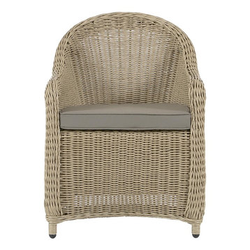 Baumes Outdoor Wicker Lounge Chair, Natural