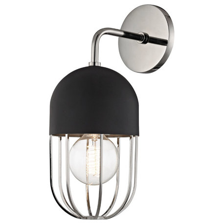 Mitzi H145101 Haley 1 Light 14"H Wall Sconce - Polished Nickel