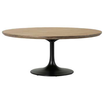 Powell 71" Dining Table, Br Brass Clad