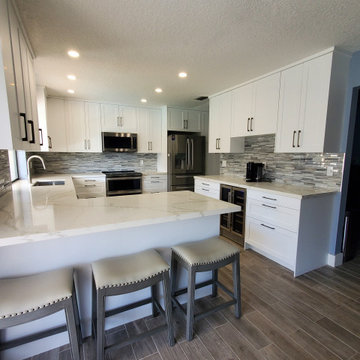 Transitional Kitchen Remodel Done in a Matte White Color