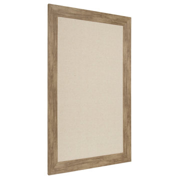 Beatrice Framed Linen Fabric Pinboard, Rustic Brown 29.5x45.5