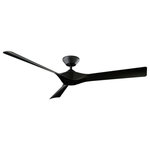 Modern Forms - Torque 3-Blade Ceiling Fan, Matte Black - The TORQUE Smart Fan by Modern Fans makes a powerful design statement in any indoor or exterior space in residential, hospitality and commercial settings. A distinctive silhouette blends well with a minimalist body and uniquely formed blades. Available matte black and two tone architectural finish combinations of brushed nickel with matte black and soft brass with matte black. The Energy Star rated TORQUE is a stunner that connects with the exclusive Modern Forms app via Wi-Fi from anywhere in the world to create schedules, integrate with smart home devices, and more. Includes a Bluetooth hand-held remote which controls the light, six speeds of the fan, and the direction, backwards or forwards. Utilizes a powerful DC motor inside to keep things running smooth, quiet and 70% more efficient than traditional AC fans.