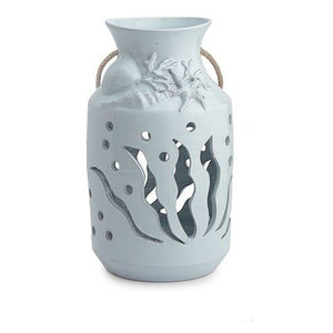 Ceramic Seashell Wall Art Turquoise Beach Style Vases By