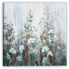 Spring abstract flowers - Oil Painting Print on Wrapped Canvas, Wall art, 20x20