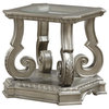 Northville End Table, Antique Silver and Clear Glass