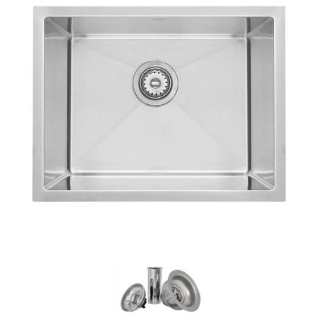 Calais Dual Mount 22" Single-Bowl Stainless Steel Utility Laundry Sink C122