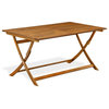 AEDK5CWNA - Outdoor Table with 4 Arms Less Lawn Chairs- Natural Oil Finish