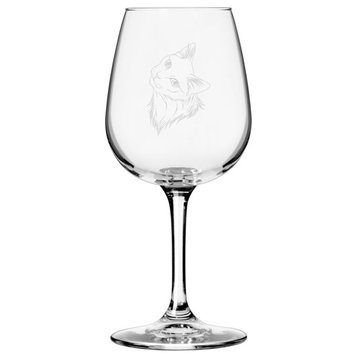 Turkish Angora, Face Cat Themed Etched All Purpose 12.75oz. Libbey Wine Glass