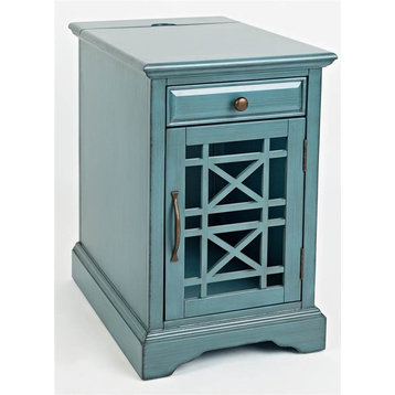 Craftsman Power Chairside Table, Antique Blue
