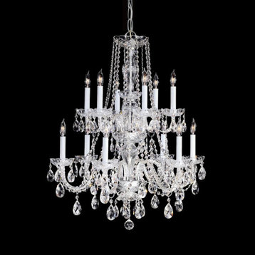 Traditional Crystal 12 Light Clear Crystal Chrome Chandelier