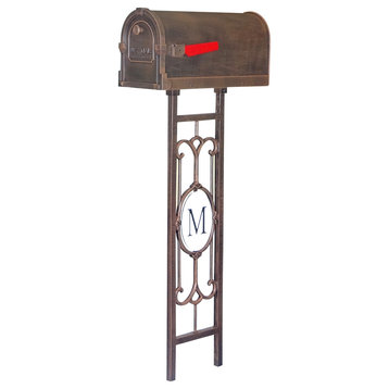 Savannah Curbside Mailbox with Monogram Mailbox Post
