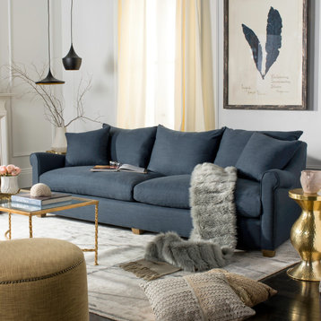 Safavieh Couture Frasier Sofa, Navy Blue