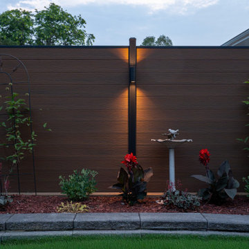 Modern Composite Privacy Fence with Integrated Lighting
