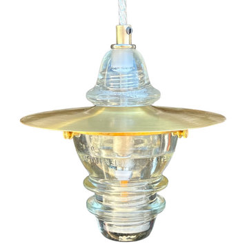 Insulator Light Brass Cymbal Lantern Pendant 120V 3W 500 Lumens Dimming