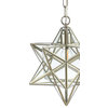 Stella 12" Moravian Metal/Clear Glass LED Pendant, Nickel
