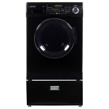 Conserv 110V Compact 13 LB Combination Washer Dryer+Pedestal With Drawer, Black