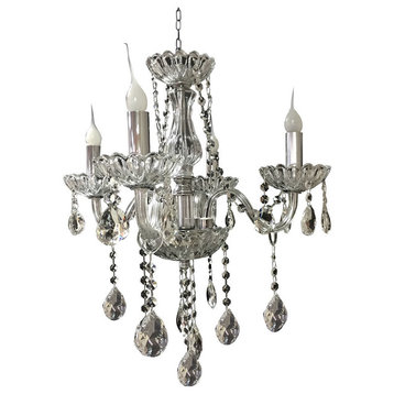 Royal Designs Classic Vintage Style Crystal Candle Chandelier Ceiling Fixture, 4