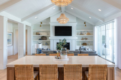 Dining room - coastal dining room idea in Denver