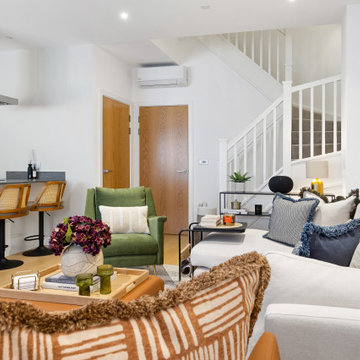 Vibrant Modern Living Room in Contemporary New Build